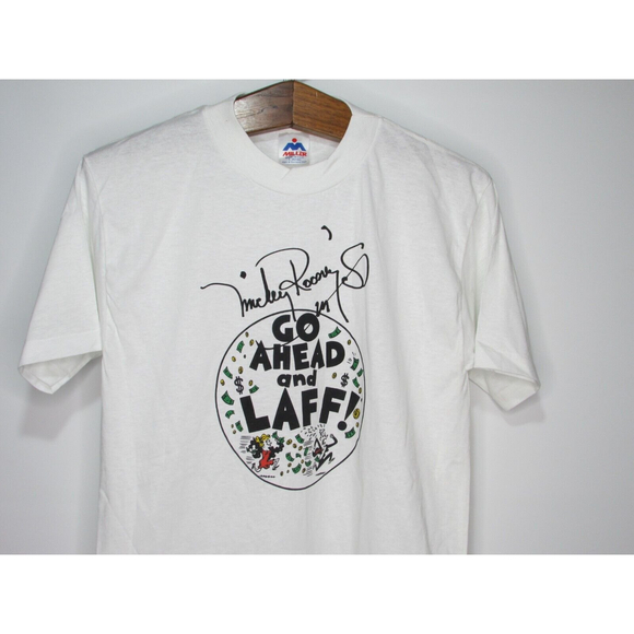 Vintage Men's 90's MICKEY ROONEY Go Ahead and Laff T-Shirt Size Large - Picture 2 of 5